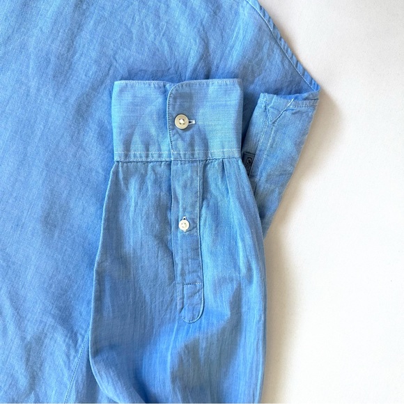 JOHN VARVATOS LIGHTWEIGHT LONG ROLL-TAB SLEEVE ZIP-POCKET BUTTON UP SHIRT SzM - Picture 11 of 13